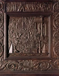 Martirio di San Pietro, dettaglio dalla porta centrale della basilica, decorata 1439-45 (bronzo)